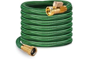 EOOIO Garden Hose 25 ft NON-EXPANDABLE Water Hose, Flexible & Lightweight Kink Resistant Hybrid Hose, Leak-Proof Heavy Duty, Super Durable Fabric with 3/4" Solid Brass Connectors