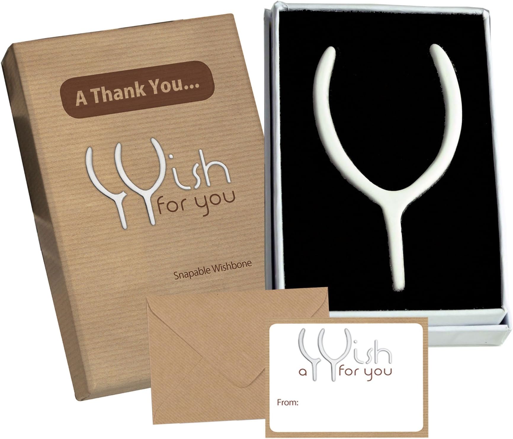 Thank You Snapable Wishbone Gift & Card From Jemsideas. Perfect Keepsake Thankyou Present For A Friend, Wedding, Bridesmaid, Best Man, Flower Girl, Page Boy, Friend, Teacher, Godmother, Godfather, Godparent (Thank You)