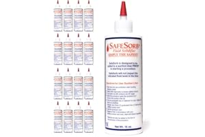SAFESORB DiSorb Spill Absorbent Powder - Clean Up Bodily Fluids, Blood, Vomit, Urine, Diarrhea - Fluid Solidifier for Daycares, Buses, Schools, Hospitals, Restaurants - 16000cc - 16 Bottles Per Case