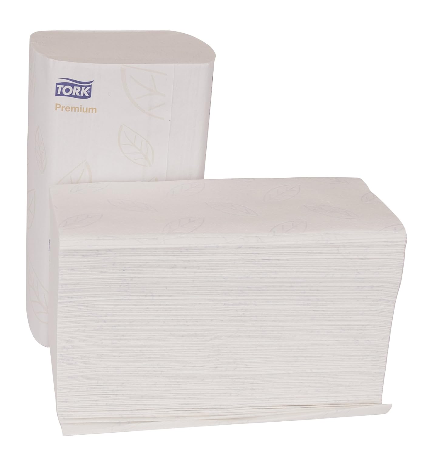 Tork Premium MB578 Soft Xpress Multifold Paper Hand Towel, 3-Panel, 2-Ply, 9.125" Width x 10.875" Length, White, 2,160 Towels, 135 Per Pack (Pack of 16), White with Blue Leaf: Industrial & Scientific