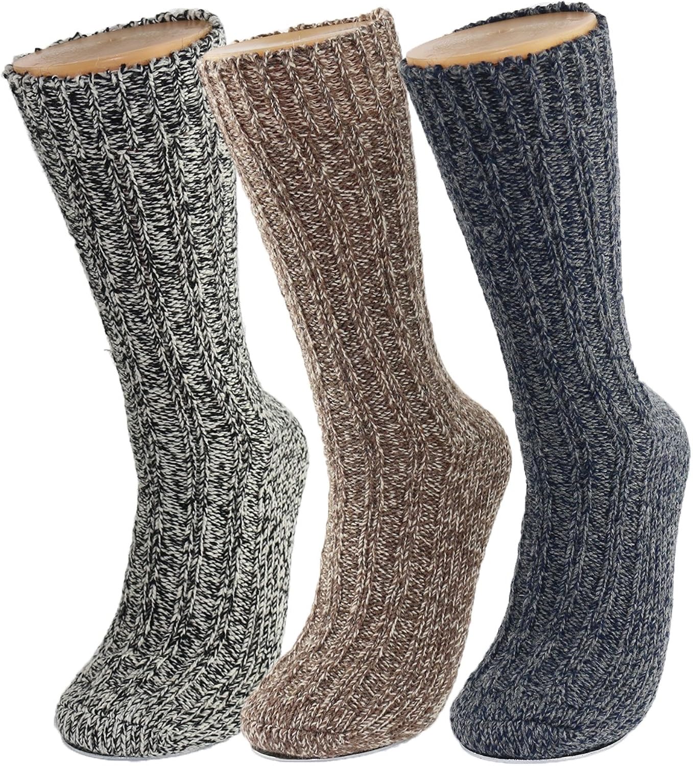 GLENMEARL 3 Pack Womens & Mens Merino Wool Hiking Socks Winter Thick