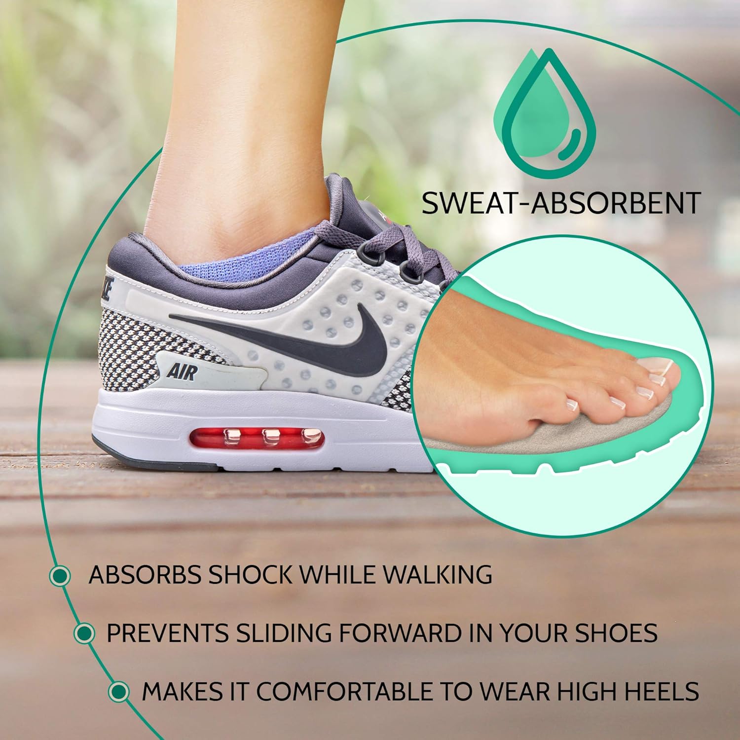 Ball of Foot Cushion Inserts (3 Pairs) - Metatarsal Pads for Men and Women - Foot Pain Relieve Sticky Shoe Pads - Comfortable Anti Slip Shoe Insoles - Shoe Adhesive Pads: Health & Personal Care