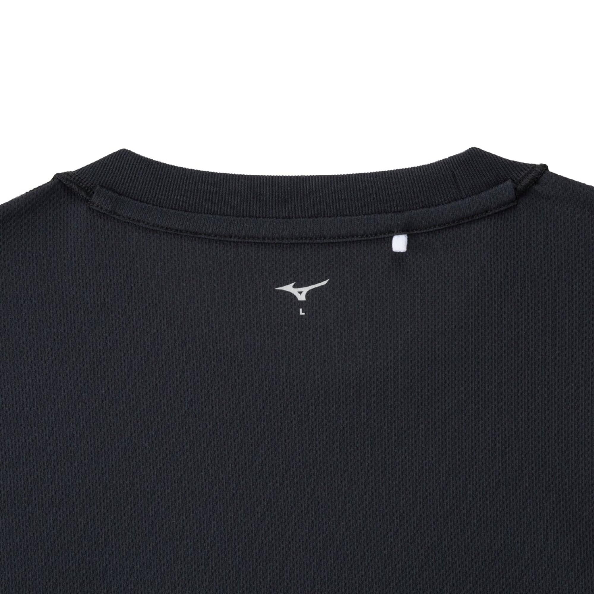 Mizuno 32MAC195 Training Wear, Long Sleeve T-Shirt, Navi Dry, U-Neck, Sweat Absorbent, Quick Drying, Inner Underwear, (Amazon Limited Model Available), multicolor (black / white), L