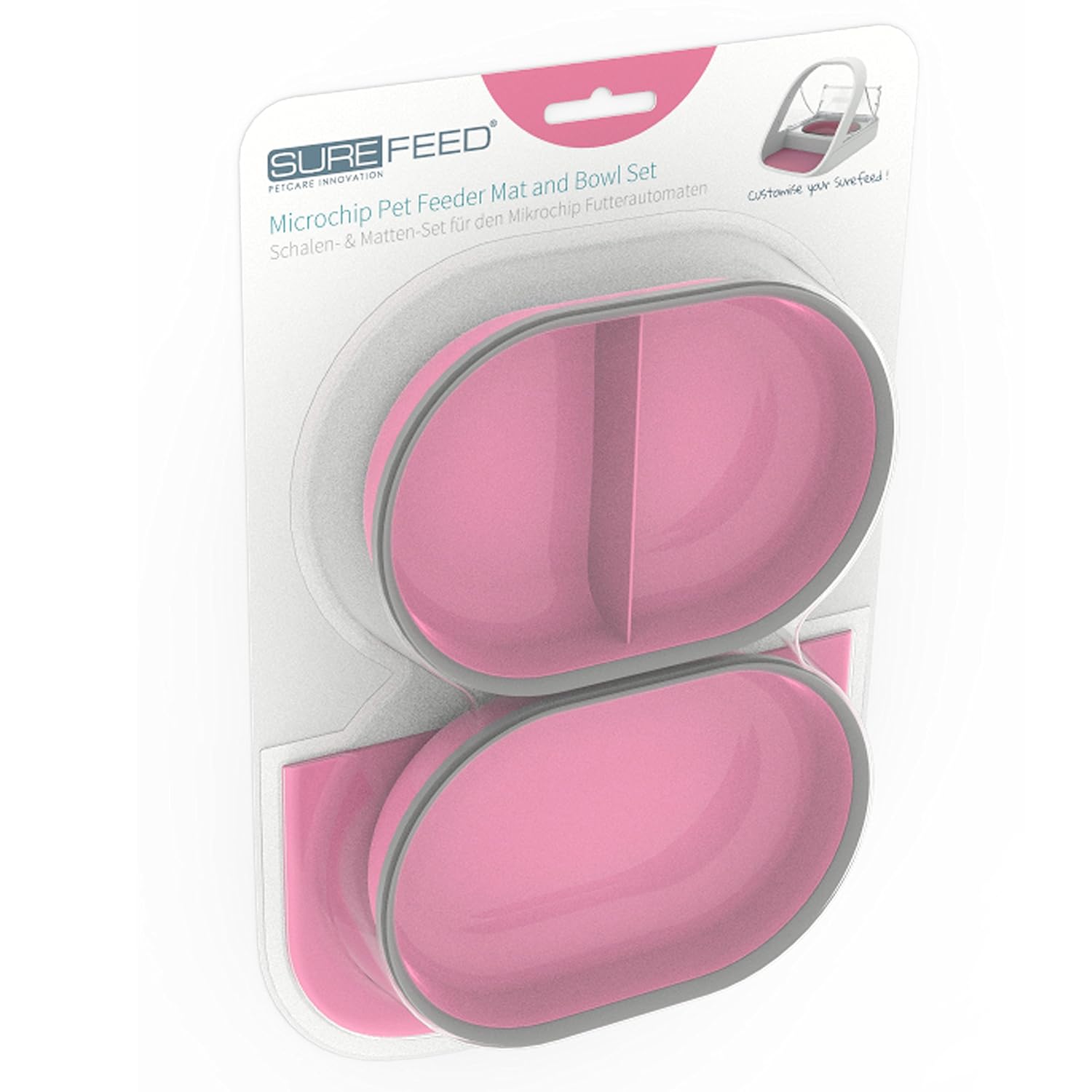 SureFlap SureFeed Microchip Pet Feeder Mat and Bowl Set, Pink Amazon