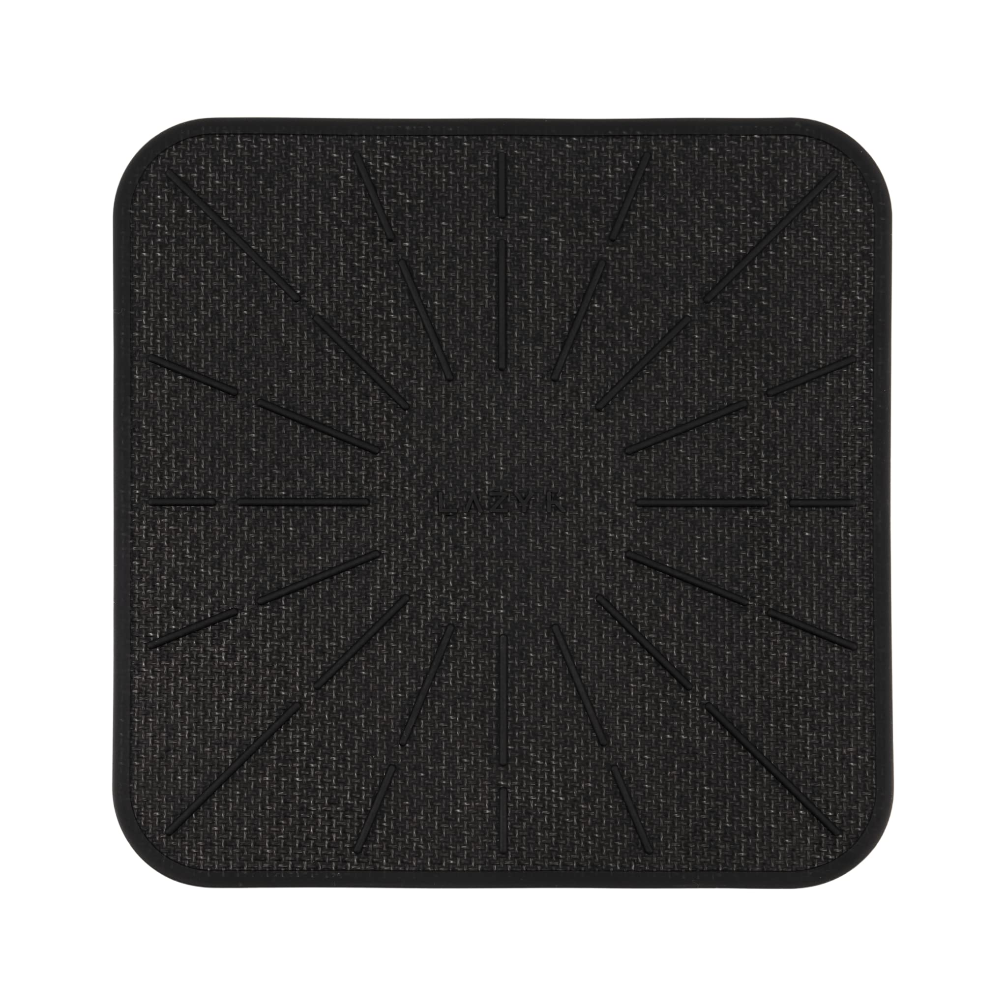 Lazy K Induction Cooktop Mat - Silicone Fiberglass Scratch Protector - for Magnetic Stove - Non slip Pads to Prevent Pots from Sliding during Cooking - Square (7.4inches) Black