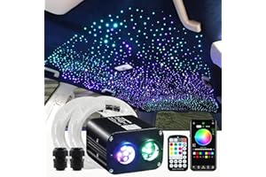 ATOKEE Twinkle 800pcs Starlight Headliner Kit, 0.03in 9.8ft Fiber Strands 20W Dual Color Dual Head Fiber Optic Car Star Roof Lights with APP/Remote Control