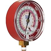 Yellow Jacket 49137 3-1/8" Red Pressure, 0-800 psi, R-22/404A/410A Gauge Degrees F