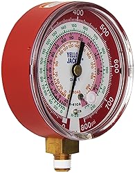 Yellow Jacket 49137 3-1/8" Red Pressure, 0-800