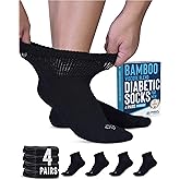Doctor's Select Diabetic Socks for Men - 4 Pairs Diabetic Ankle Socks for Men | Non Binding Neuropathy Socks