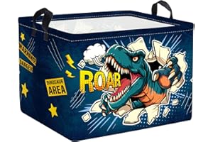 Clastyle 3D Dinosaur Kid Storage Basket Star Boy Gift Toy Box Baby Laundry Hamper Collapsible Clothes Organizer Nursery Bin for Bedroom, Roaring, 40 * 30 * 30 cm
