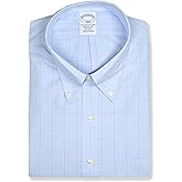 Brooks Brothers Mens Regular Fit All Cotton Mixed Plaid Pocket Dress Shirt,