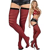 ToBeInStyle Women’s Opaque Hosiery Thin Striped Thigh High Long Stocking