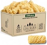 Log Barn Natural Firelighters Box of 200 - Wood Wool Fire Starters