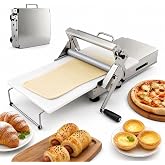 12In Folding Dough Sheeter, 304 Stainless Dough Roller Machine, 0.2&ndash;27mm Adjustable Thickness Pastry Laminator for Home &amp; Small Bakery, Perfect for Pizza,Croissants,Dumpling Wrappers&amp;Puff Pastry