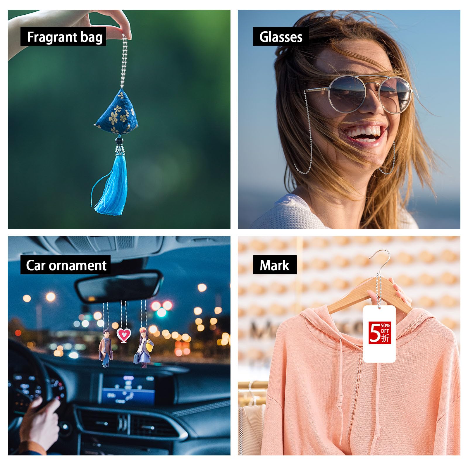 GEKIXUTP 100 pcs Dog Tag Chain Ball Chain Necklace Bulk,Military Dog tag Chain for Men Dog tag Chains,Beaded Chain Necklace Chains for Jewelry Making,Silver Nickel Plated Metal 23.6