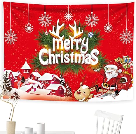 Amazon Co Jp クリスマスタペストリークリスマスプレゼントギフト壁掛け毛布家族の寝室のリビングルームの寮ホリデーパーティーパーティー家の装飾 150cm 0cm Christmastapestry17 ホーム キッチン