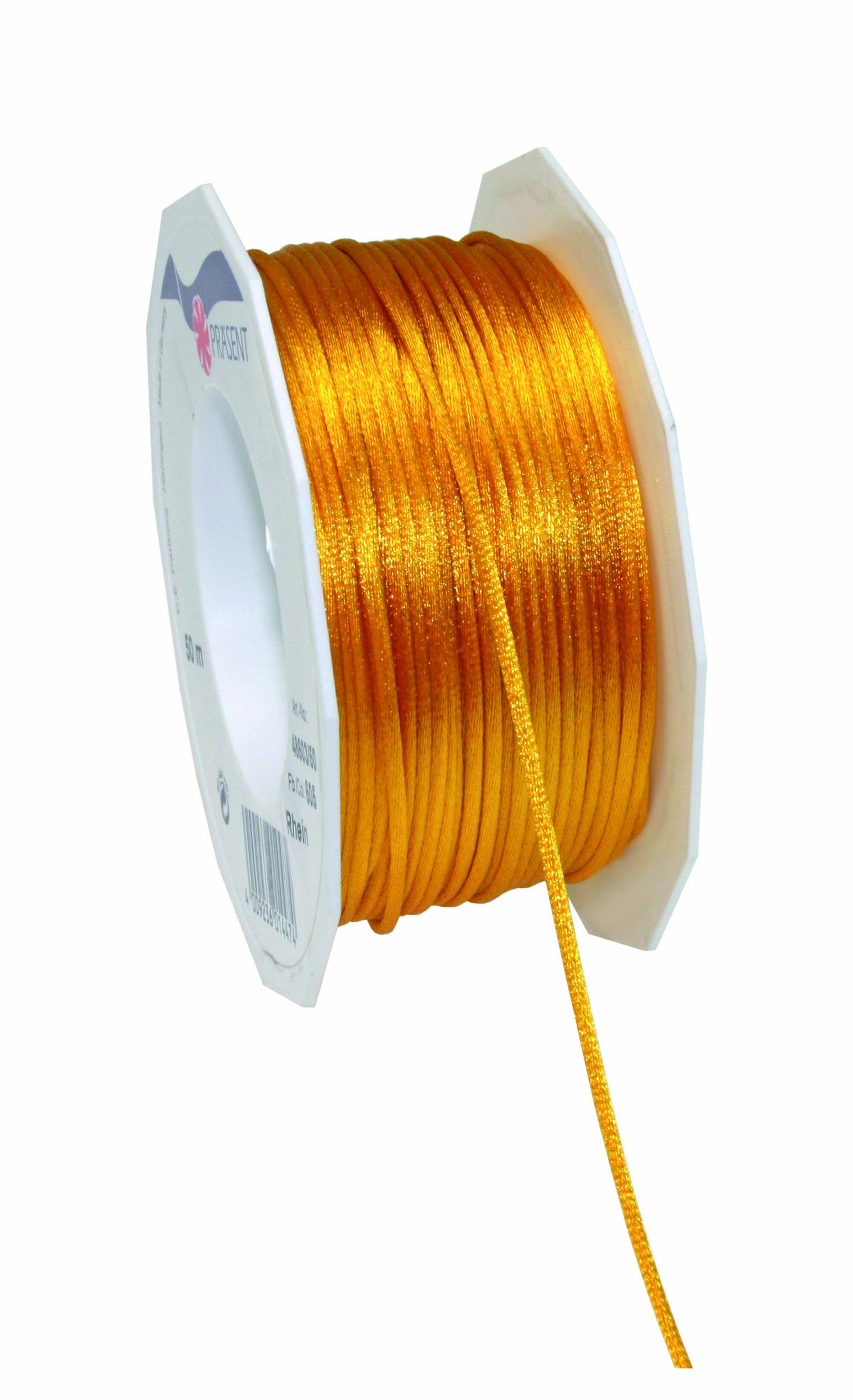 C.E. Pattberg RHEIN Cord Ribbon - yellow, 50 m Braided Cord For Wrapping Gifts, Parcels, And Presents, 3 mm Width, Accessories For Decorating and Handicrafts - Tear-Resistant Decorative Cord — image 1