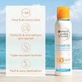 Garnier Ambre Solaire Sun Spray SPF 50+ Sensitive Dry Mist 150ml Water Resistant view 2