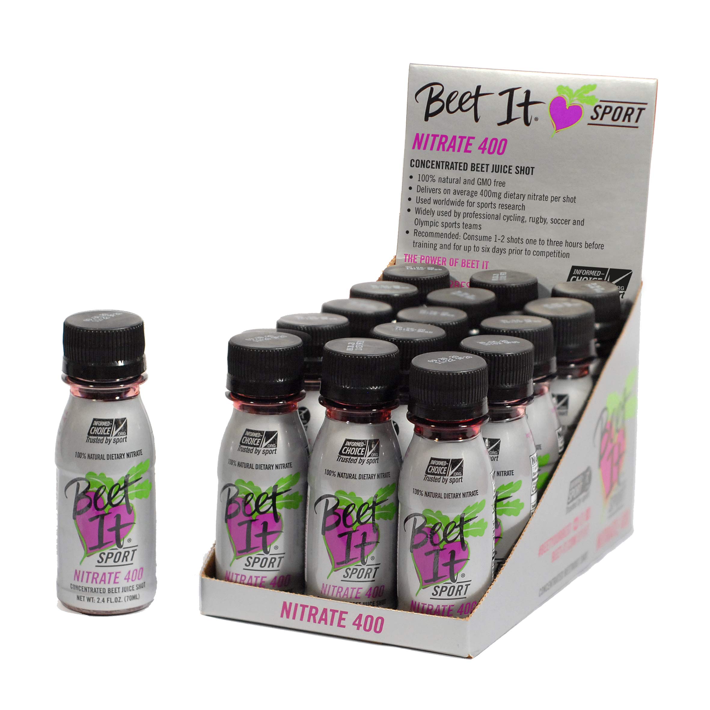 Beet It Sport ProElite Shot, (15 shots) Nitrate 400, Non GMO certified