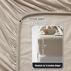 Shilucheng 100% French Linen Sheets - Queen Size