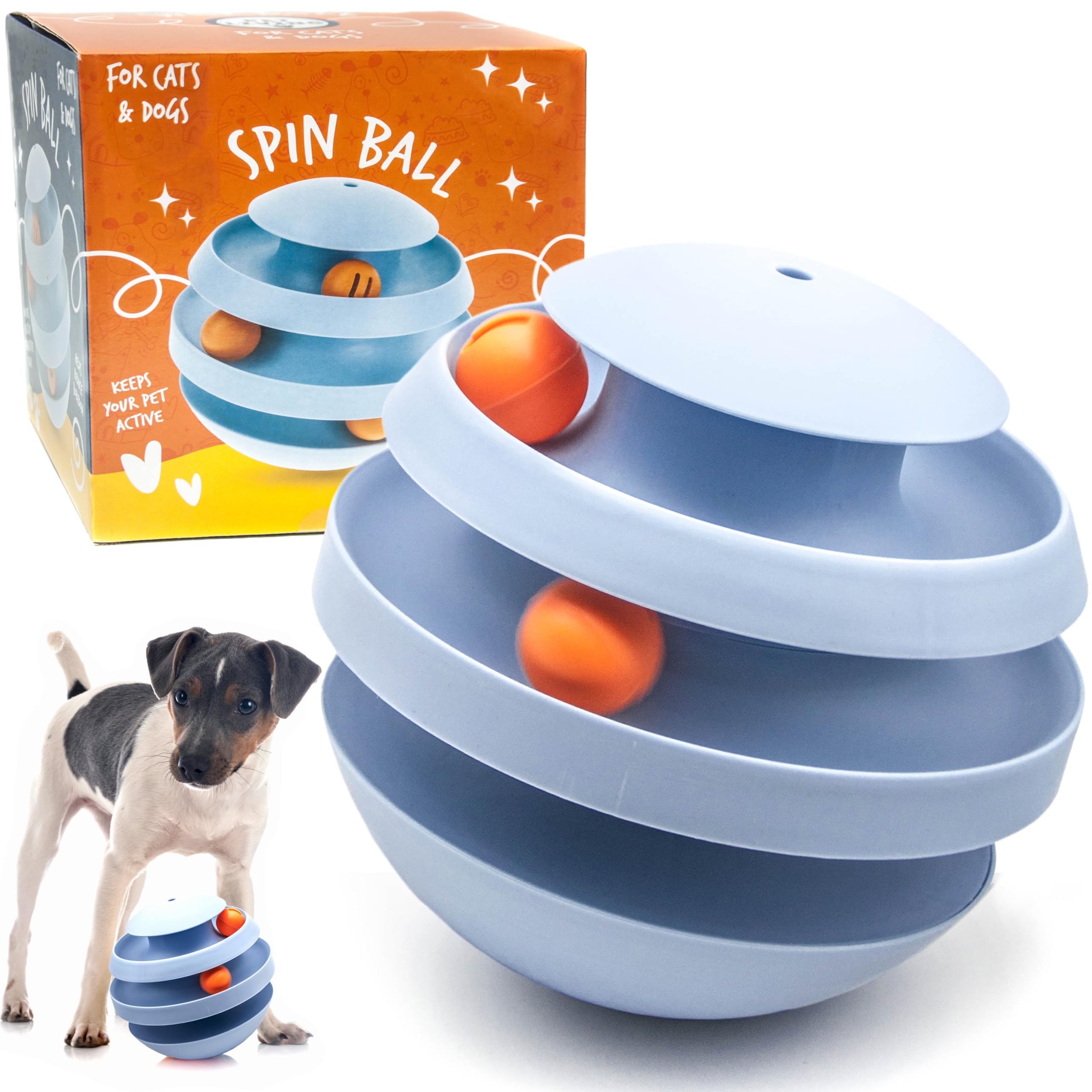 Petopedia Toys for Dogs Cats Interactive Dog Toys for Boredom Pet DOG TOYS Dog Stimulation Toys SPIN, SWAY & ROLLING Dog Puzzle Toys ACTIVE Dogs Toys Cat toys Dog Balls Dog Gifts (Spin Ball (1))