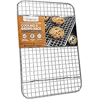 PriorityChef Cooling Rack and Baking Rack, Fits Quarter Sheet Pan, 100% 304 Stainless Steel, Wire Baking Cookie Bacon…