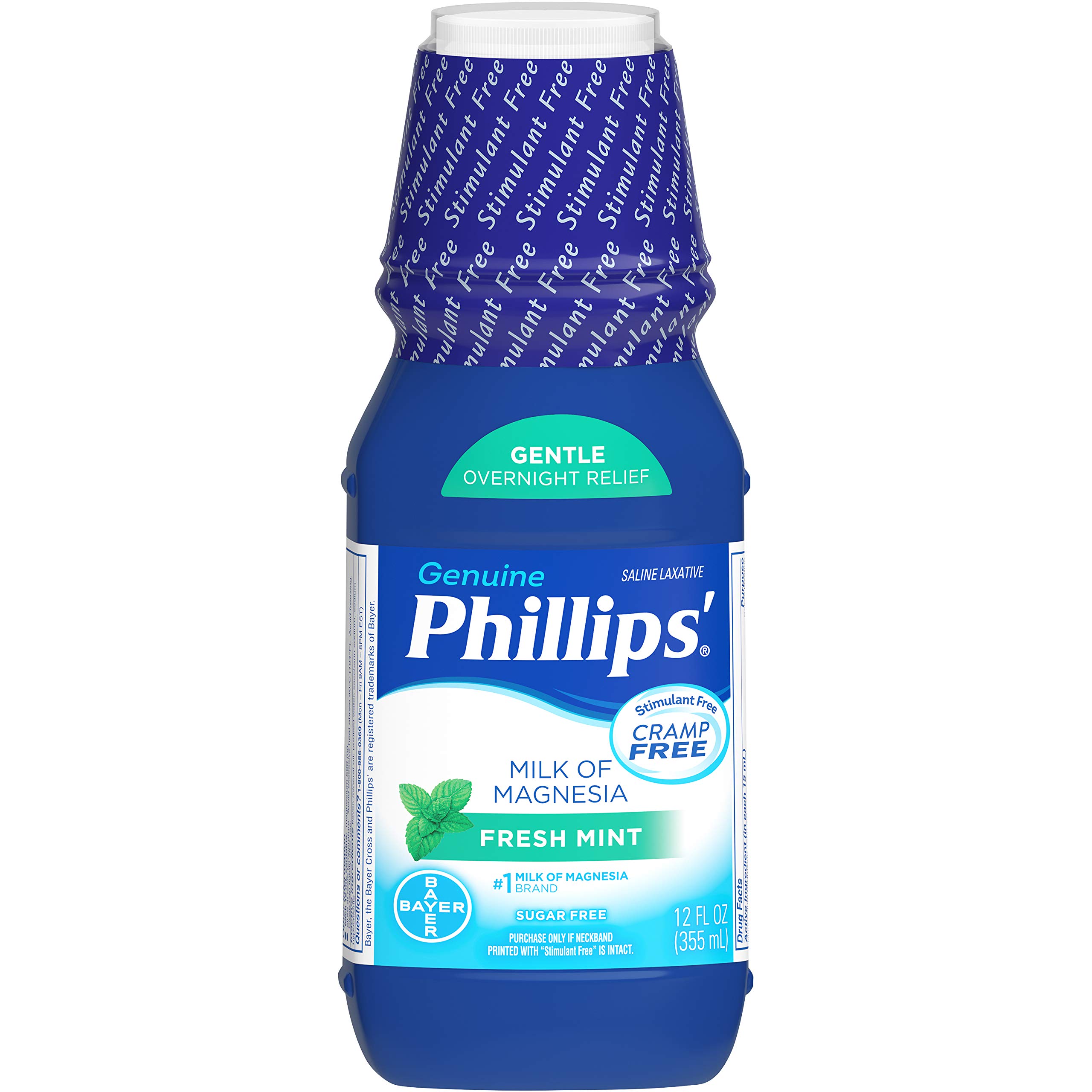 Phillips' Milk of Magnesia Laxative, Fresh Mint, 12 Fl Oz (Pack of 2)