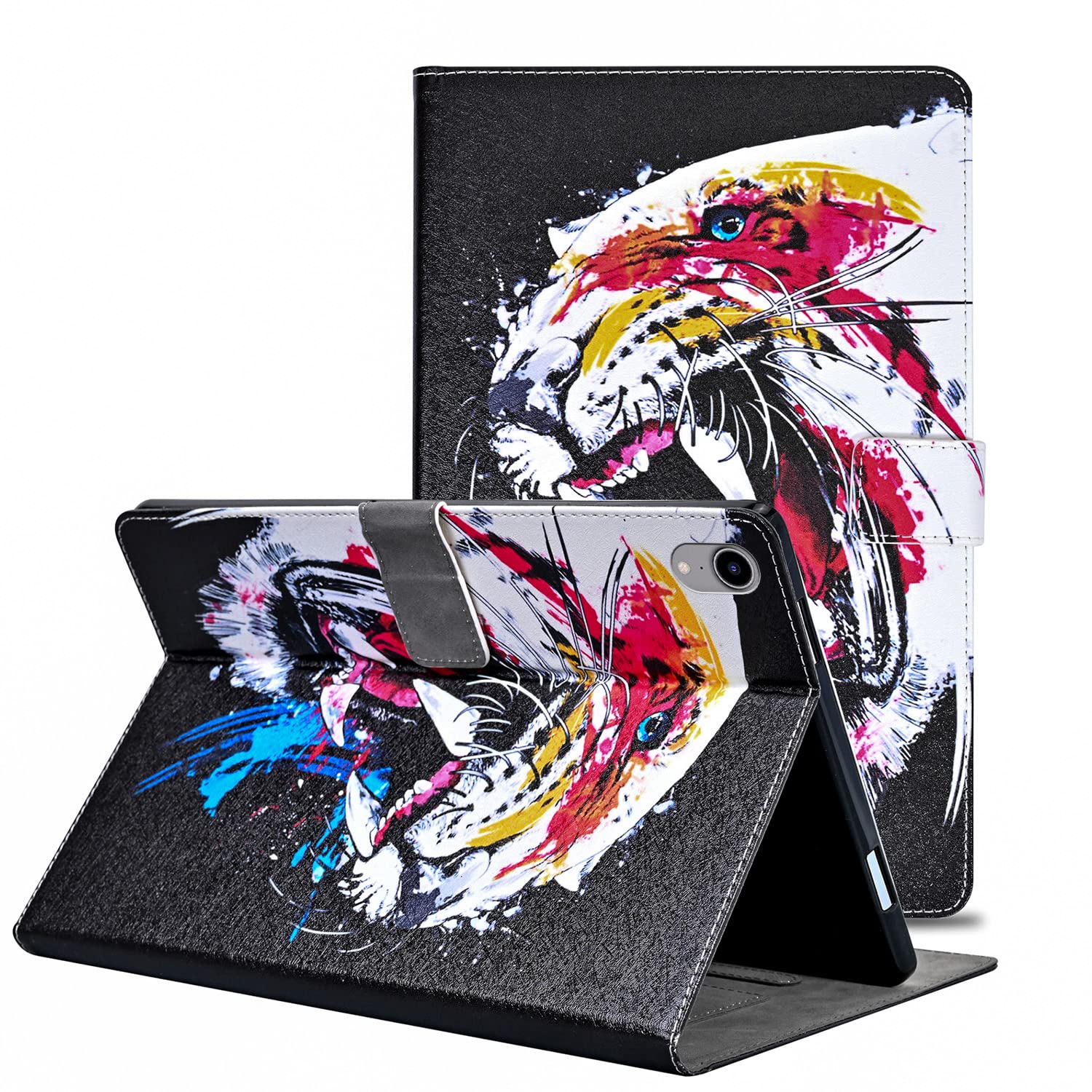 Auslbin Case für iPad Mini 2021 8.4 Inch PU Leather Stand Function Case Magnetic Tablet Cover für iPad Mini 6th Gneration 8.4" 2021 A2568 - Tiger