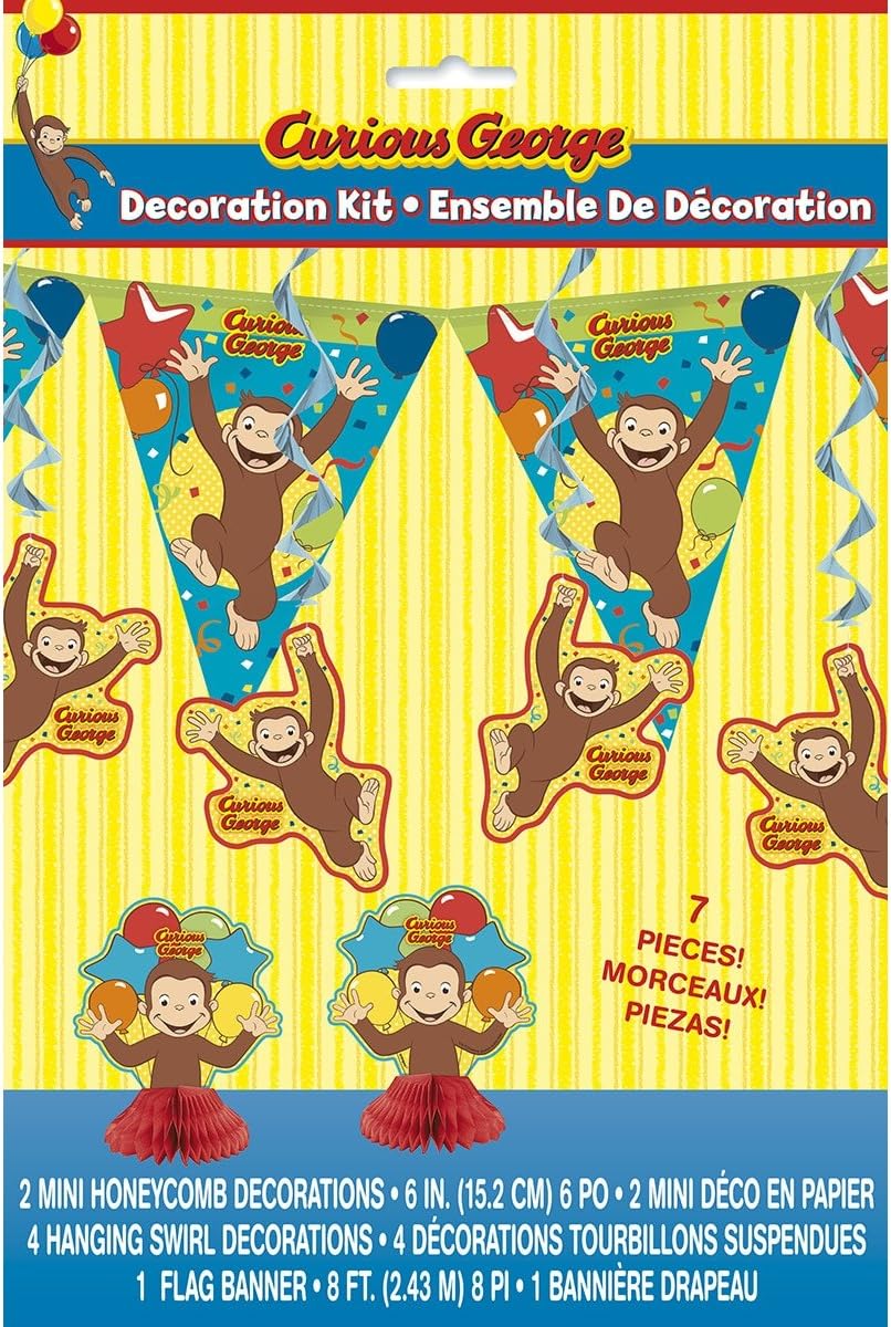 Amazon Com 7 Piece Curious George Decorating Kit Banner