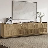 SICOTAS 4-Door Buffet Cabinet -Extra Long Sideboard with Storage & Adjustable Shelves, Modern Credenza Accent Coffee Bar Cons