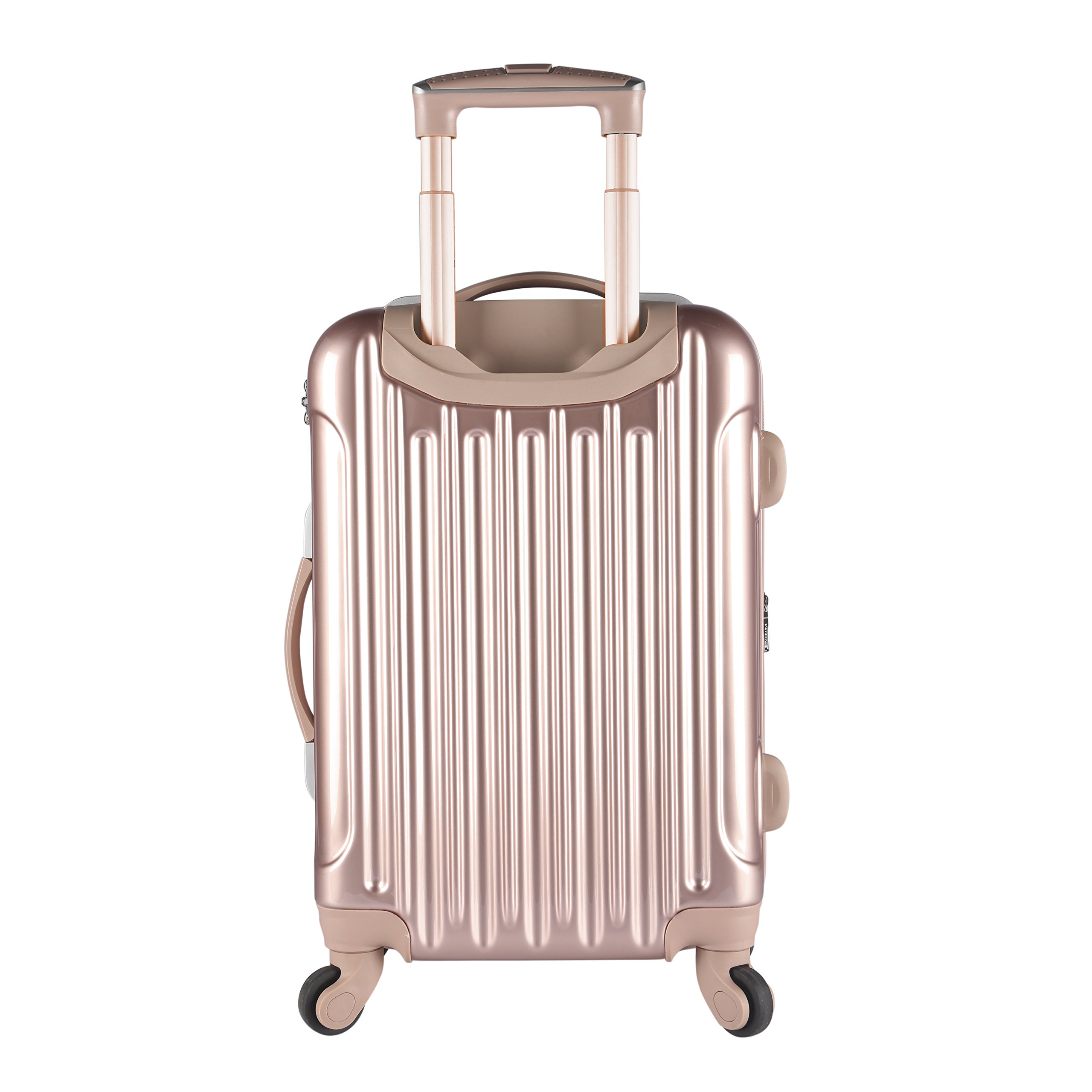 kensie Women's Alma Hardside Spinner Luggage, Rose Gold, 3-Piece Set (20/24/28)