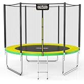 AOTOB Trampoline with Net for Kids Outdoor 8 10 12 14 15FT ASTM 400LBS | Combo Bounce Jump for Kids and Adults Backyard Gymnastics with Socks, Spring Pad, Waterproof Jump Mat, Enclosure &amp; Ladder