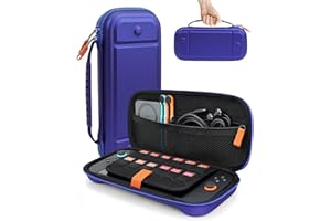 TRANSNOVO Switch 2 Carrying Case for Nintendo Switch 2 (2025) – Protective Hard Shell Travel Case with 12 Game Card Slots, Shockproof Storage Bag for Switch 2 Accessories, Soft Plush Lining, Blue
