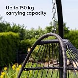 VITA5 Hanging Egg Chair with Frame Polyrattan Cushion Light Grey 150 kg view 5