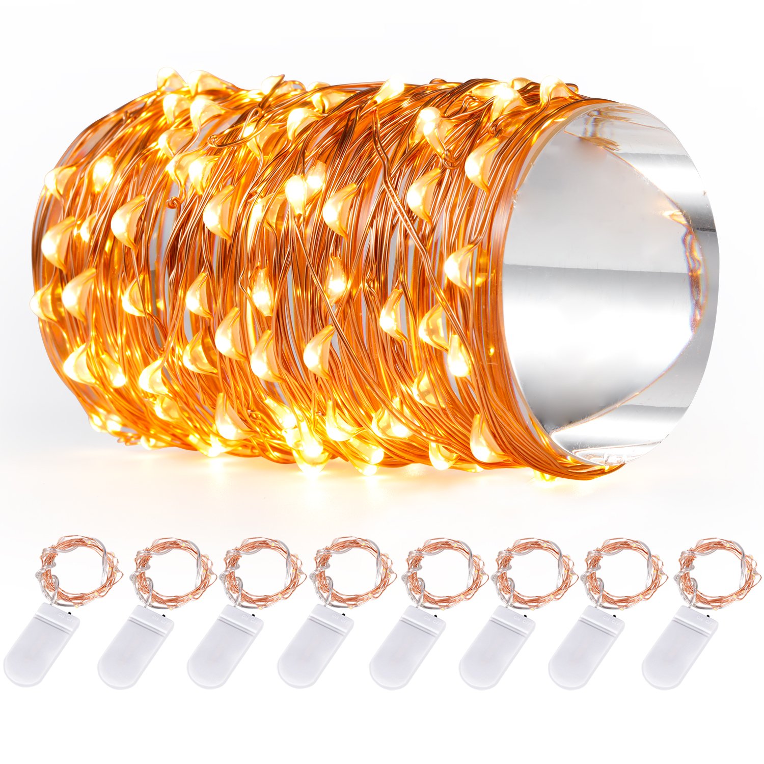 Kohree 12 Pack Fairy Lights Battery Operated, 5ft 30 LED Twinkle Mason