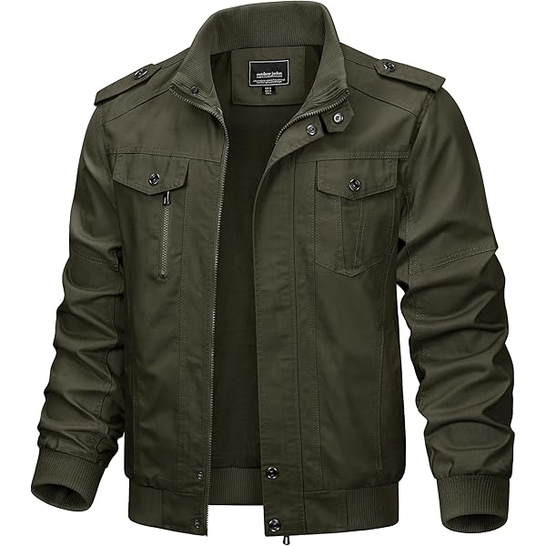MAGNIVIT Military Jackets for Men Fall Cotton Coat Army