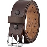 PBF Leather Belts for Men Heavy Duty 1.75 Inch Wide Double Prong, Casual, Full Grain Leather Belt Comfortable Cowhide Belt
