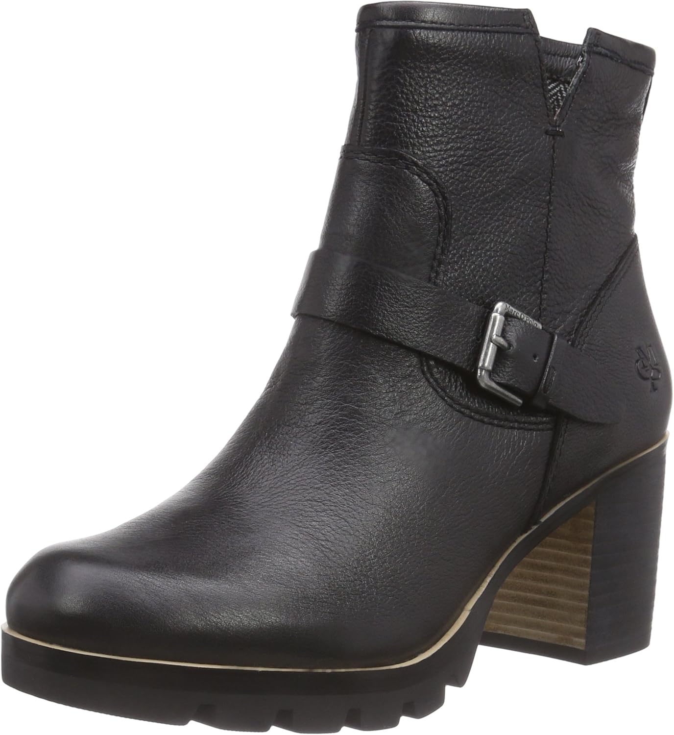 Marc O'Polo Damen 50912346103102 Bootie Biker Boots, Schwarz (black