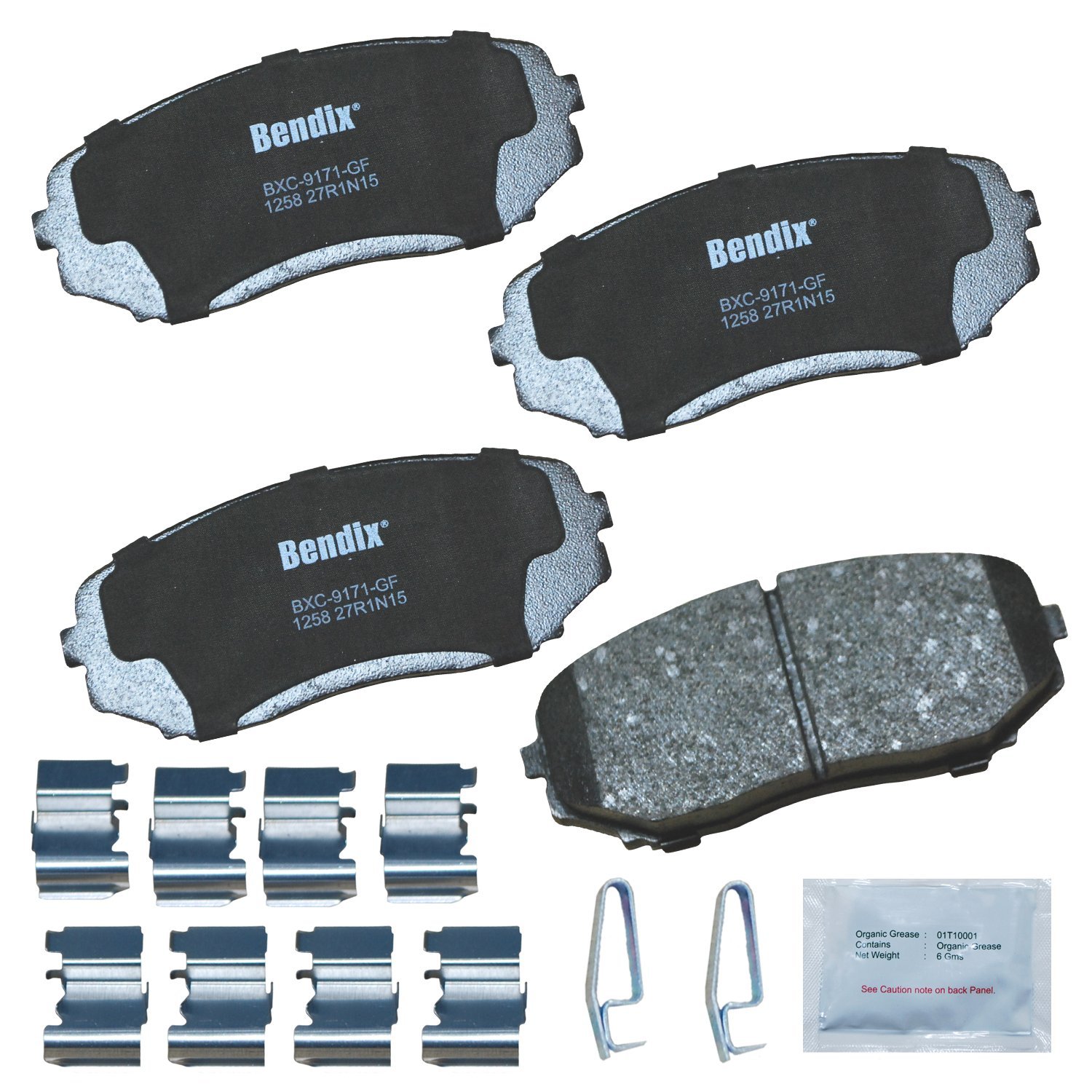 Photo 1 of Bendix Priority1 CFC1258 Ceramic Front Brake Pads for Ford Edge 2014-2007, Lincoln MKX 2015-2007, Mazda CX-5 2024-2019, CX-7 2012-2007, CX-9 2023-2007, Mitsubishi Montero Sport 2020-2018