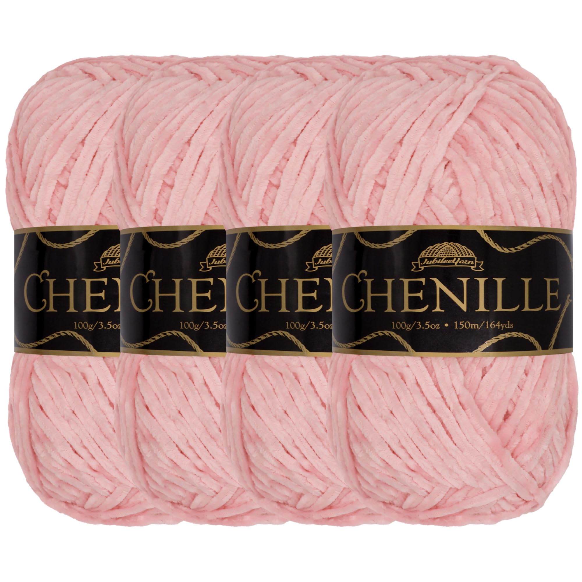 JubileeYarn Chenille Yarn - Worsted Weight - 100g/skein (4 Skeins, 124 Rosemary)