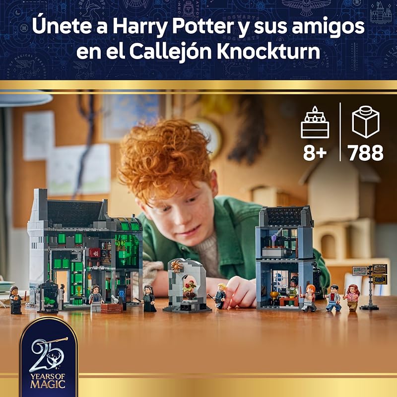 Harry Potter Tiendas Mágicas del Callejón Knockturn de Juguete - Kit de Maquetas con 8 Minifiguras y Figura de Animal Patronus Coleccionable - Regalo para Niñas y Niños de 8+ Años - 76471 — foto 2 de 8