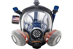 Parcil Distribution Full Face Respirator Mask with Filters – Durable Full Face Respirator Gas Mask, Bayonet Filter Compatible