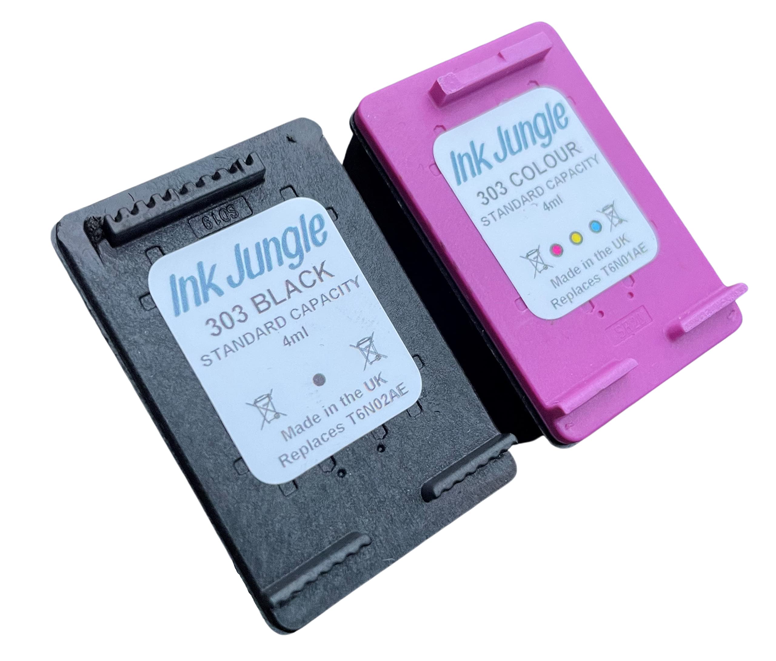 Ink Jungle 303 Black & Tri-Colour Original Ink Cartridge Combo Pack For ENVY Photo 6220 6230 6232 6234 7120 7130 7132 7134 7820 7830 7832 TANGO X Printers Replaces HP 303