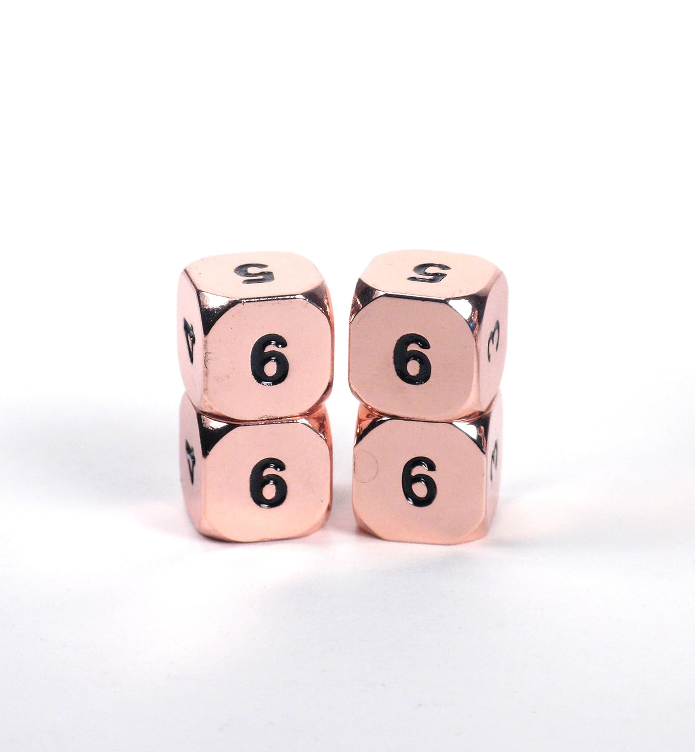 Solid Metal Bright Copper 12pc Expanded Polyhedral Dice Set RPG D20 D&D