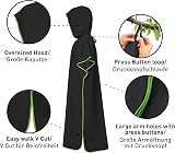 Fit-Flip Microfibre Changing Robe Beach Poncho Black-Green Size L view 2