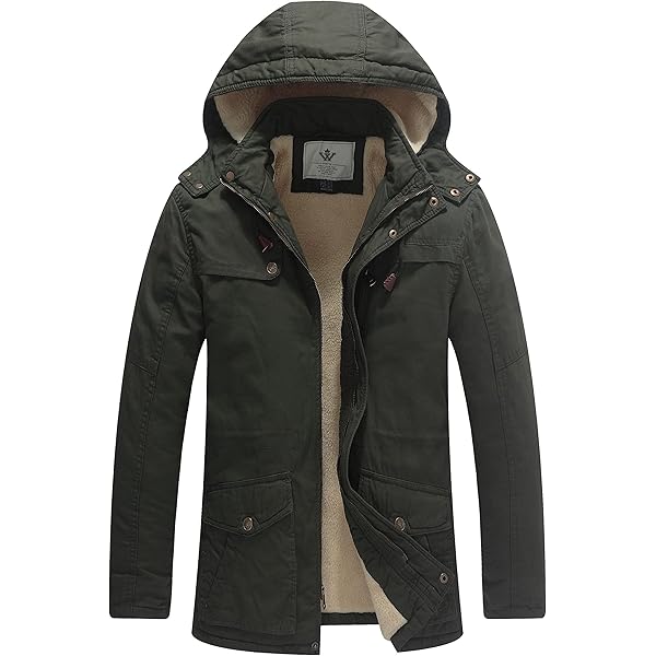 chouyatou Men's Spring Military Full-Zip Removable Hooded