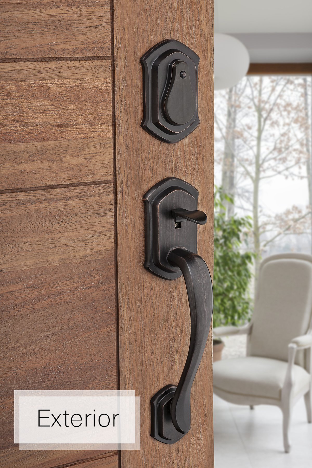 Baldwin Medina Single Cylinder Handleset with Madrina Lever, Venetian Bronze