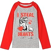 HH Family Boys Valentine’s Day Shirt Dinosaur or Truck Kids Valentine Shirts Tops Clothing