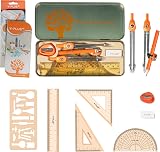YPLUS Geometry Set for Students 11 Pcs Protractor Compass Ruler Kit view 2