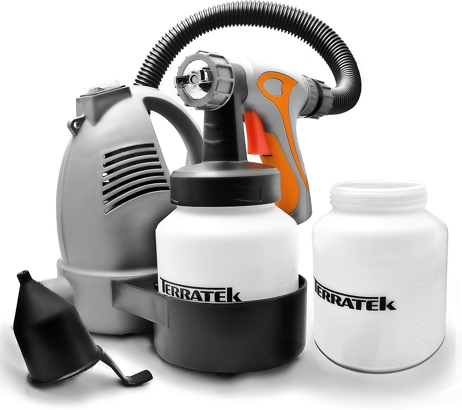 Terratek Paint Sprayer, 650W DIY Electric Spray Gun with 3 Spray Patterns, 2 x 800ml Paint Cups